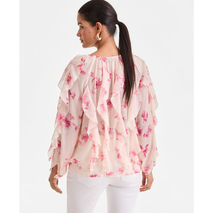 I.n.c. International Concepts Women's Long-Sleeve Ruffled Blouse, Macy's Exclusive