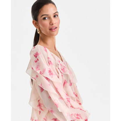I.n.c. International Concepts Women's Long-Sleeve Ruffled Blouse, Macy's Exclusive