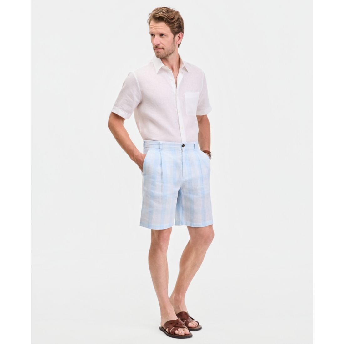 Club Room Men's Linen Pleated Shorts, Macy's Exclusive