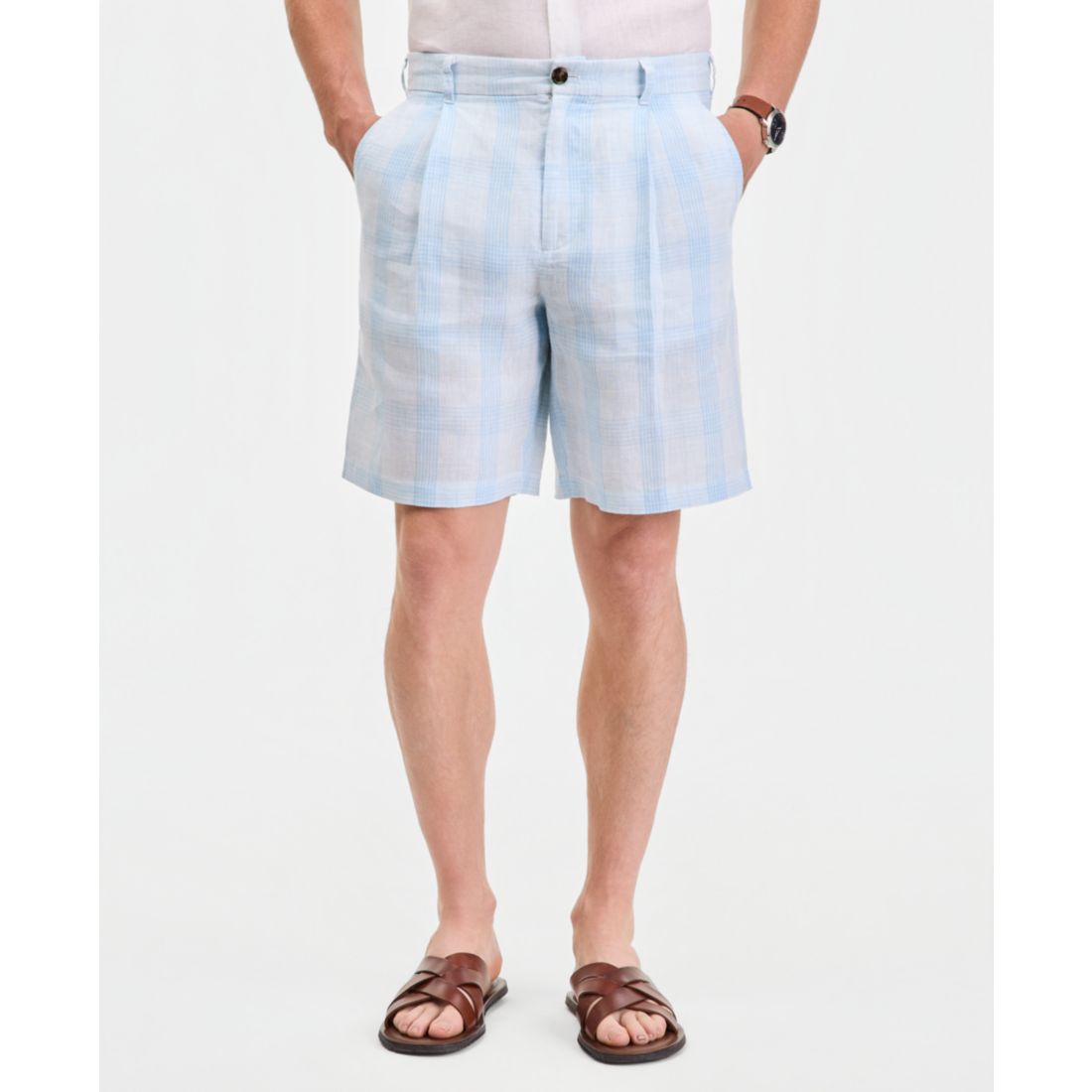 Club Room Men's Linen Pleated Shorts, Macy's Exclusive