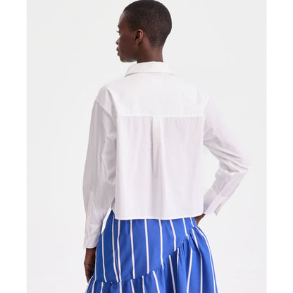 On 34th Women's Cotton Cropped Poplin Shirt, Macy's Exclusive