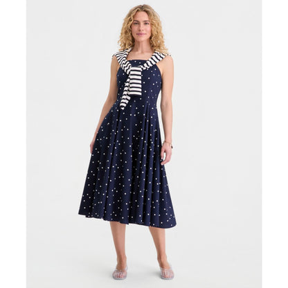 On 34th Women's Square-Neck Seamed Fit & Flare Midi Dress, Macy's Exclusive