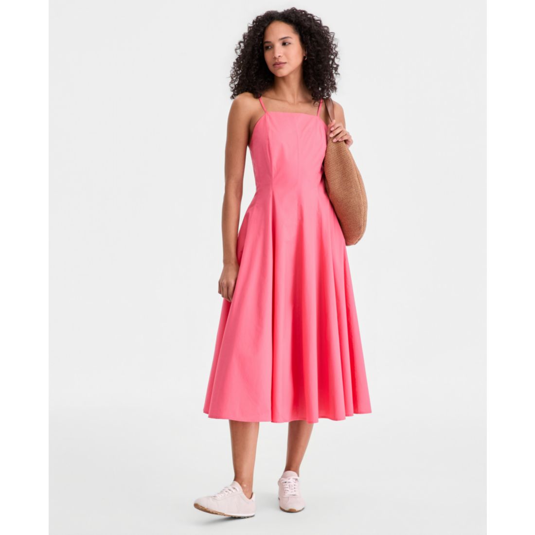 On 34th Women's Square-Neck Seamed Fit & Flare Midi Dress, Macy's Exclusive