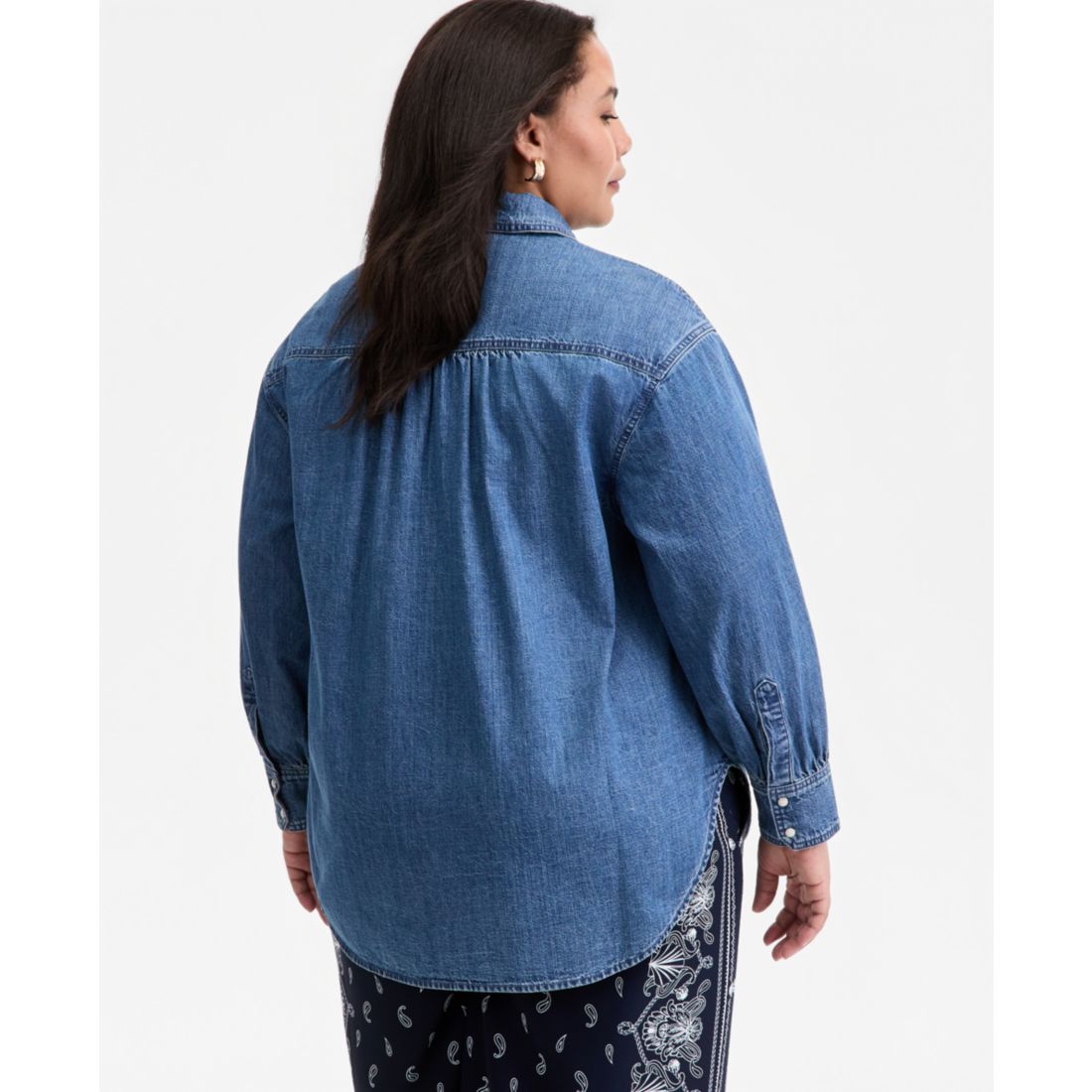 On 34th Trendy Plus Size Geneva Cotton Snap-Front Shirt, Macy's Exclusive