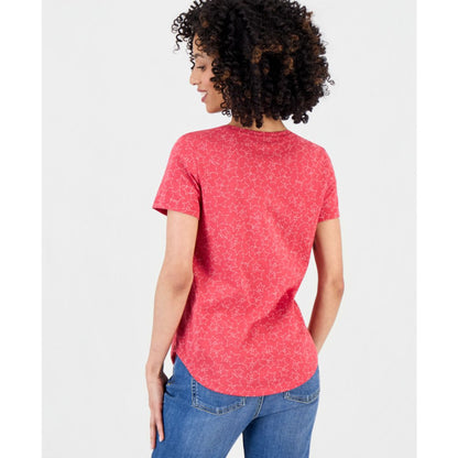 Style & Co Petite Star-Print Short-Sleeve Perfect T-Shirt, Macy's Exclusive