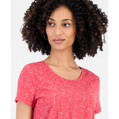 Style & Co Petite Star-Print Short-Sleeve Perfect T-Shirt, Macy's Exclusive