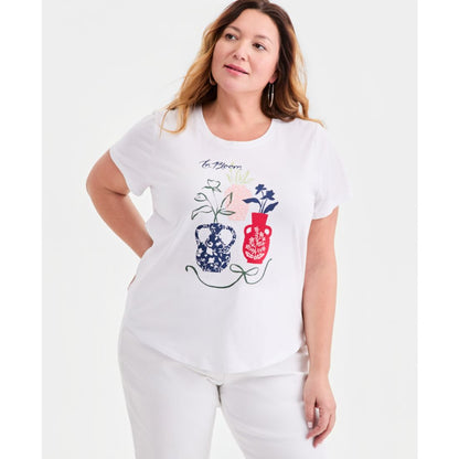 Style & Co Plus Size Perfect Crewneck Short-Sleeve Top, Macy's Exclusive