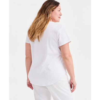 Style & Co Plus Size Perfect Crewneck Short-Sleeve Top, Macy's Exclusive