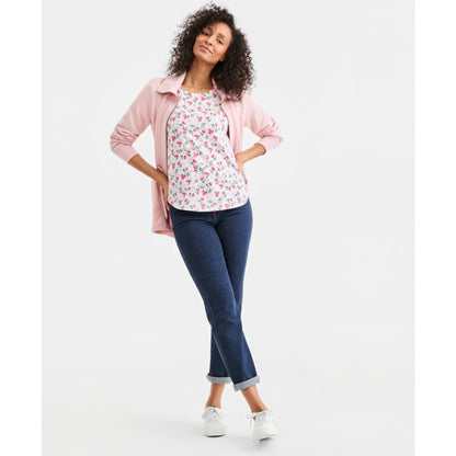 Style & Co Women's Printed Short-Sleeve Crewneck T-Shirt, Macy's Exclusive