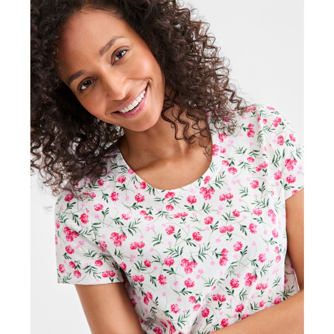Style & Co Women's Printed Short-Sleeve Crewneck T-Shirt, Macy's Exclusive