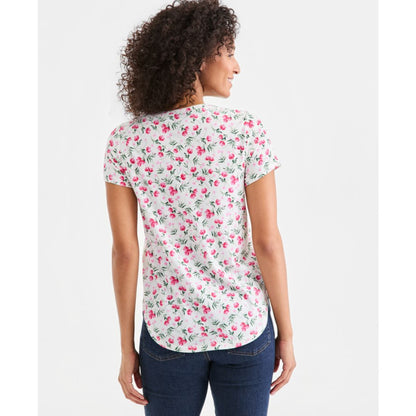 Style & Co Women's Printed Short-Sleeve Crewneck T-Shirt, Macy's Exclusive