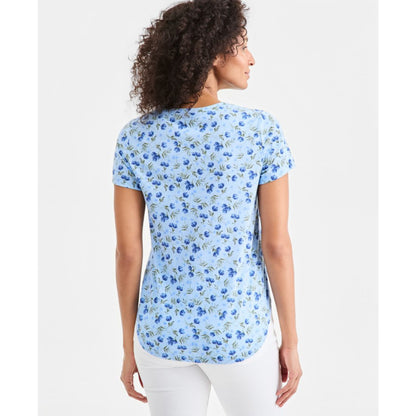 Style & Co Women's Printed Short-Sleeve Crewneck T-Shirt, Macy's Exclusive