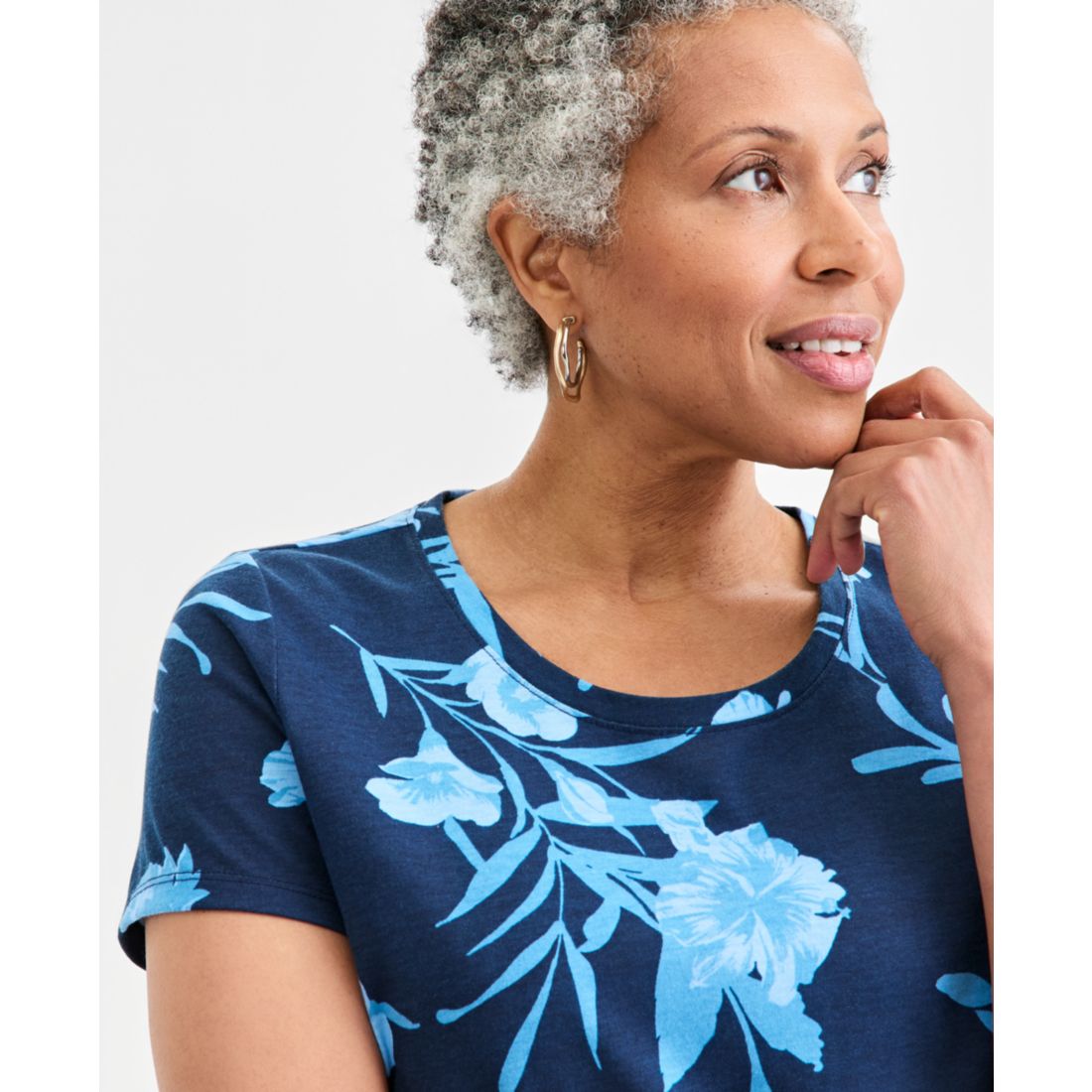 Style & Co Women's Printed Short-Sleeve Crewneck T-Shirt, Macy's Exclusive