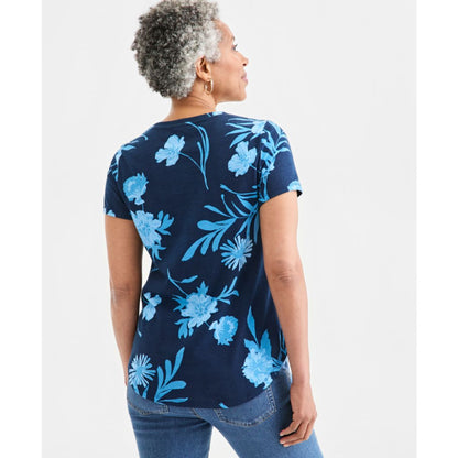 Style & Co Women's Printed Short-Sleeve Crewneck T-Shirt, Macy's Exclusive