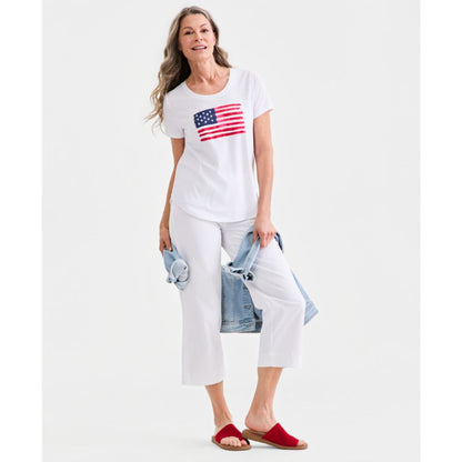 Style & Co Women's Americana Graphic Short-Sleeve Crewneck T-Shirt, Macy's Exclusive