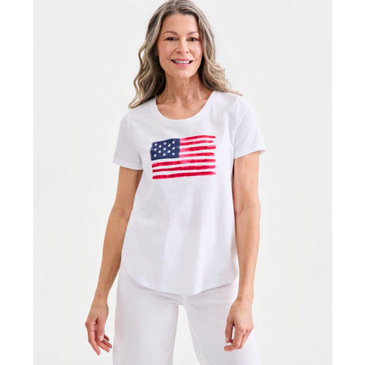 Style & Co Women's Americana Graphic Short-Sleeve Crewneck T-Shirt, Macy's Exclusive