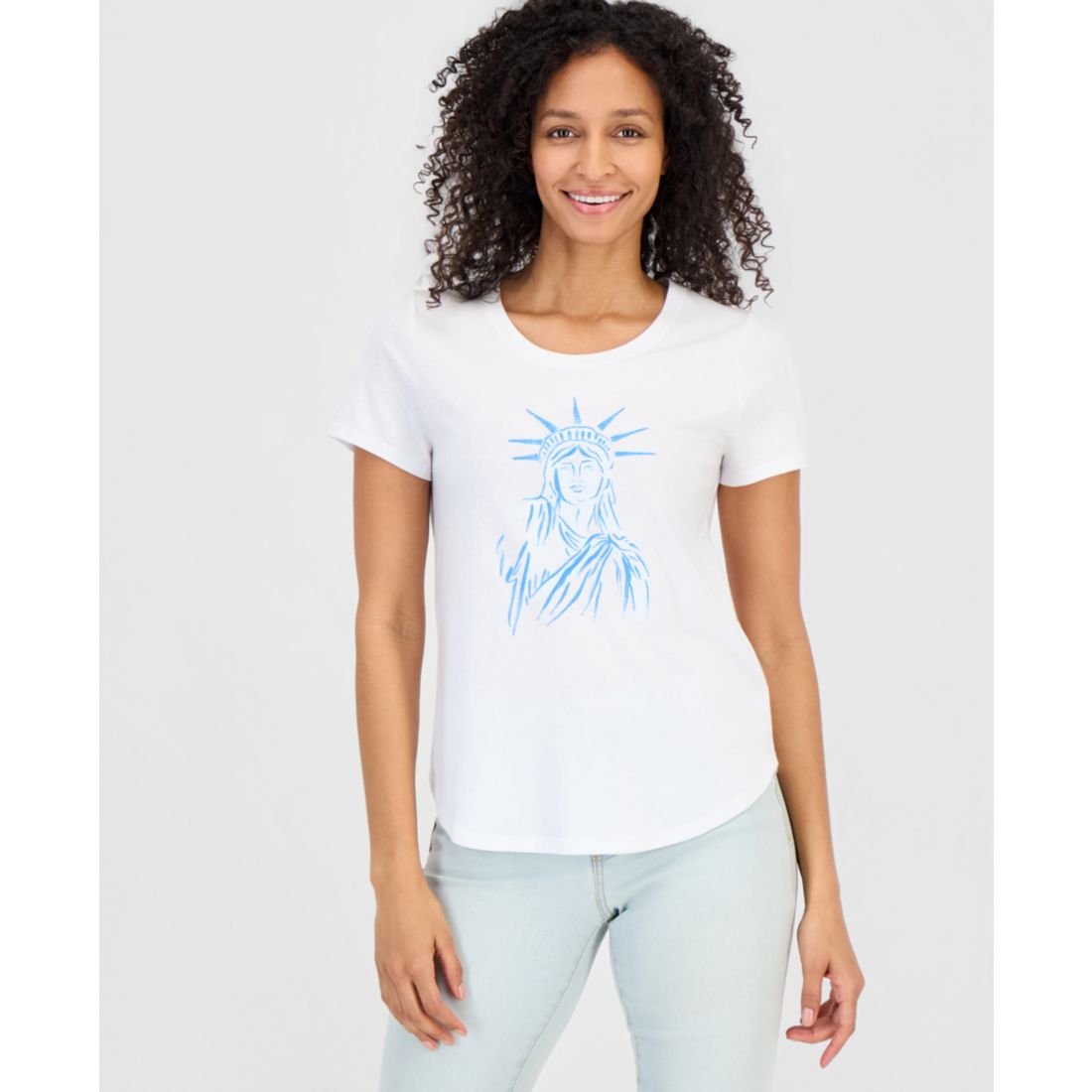 Style & Co Women's Americana Graphic Short-Sleeve Crewneck T-Shirt, Macy's Exclusive