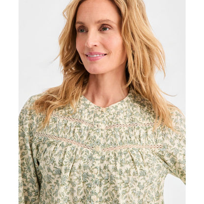 Style & Co Women's Printed Pintuck-Yoke Blouse, Macy's Exclusive