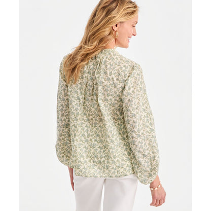 Style & Co Women's Printed Pintuck-Yoke Blouse, Macy's Exclusive