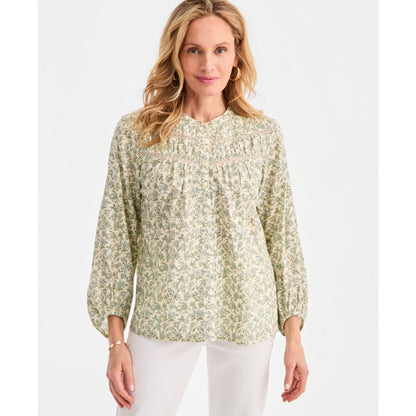Style & Co Women's Printed Pintuck-Yoke Blouse, Macy's Exclusive