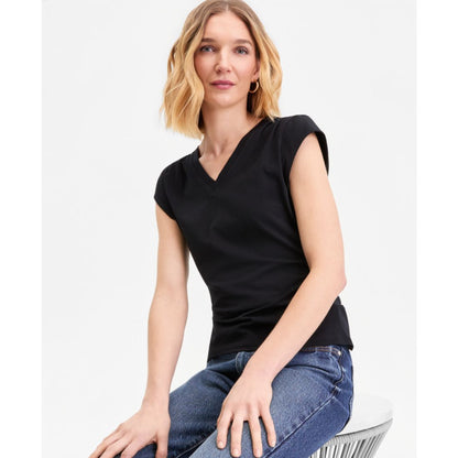 I.n.c. International Concepts Women's Cap-Sleeve V-Neck T-Shirt, Macy's Exclusive