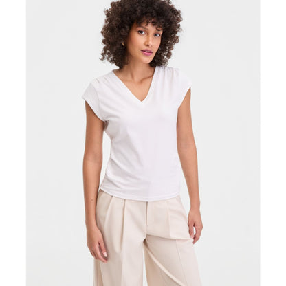 I.n.c. International Concepts Women's Cap-Sleeve V-Neck T-Shirt, Macy's Exclusive