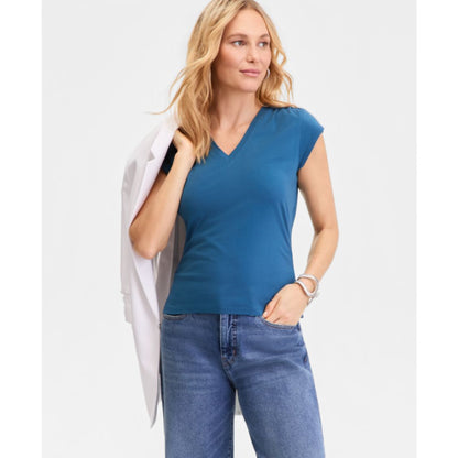 I.n.c. International Concepts Women's Cap-Sleeve V-Neck T-Shirt, Macy's Exclusive