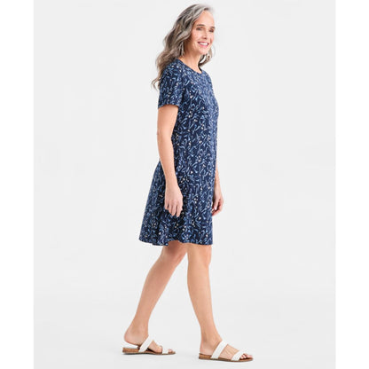 Style & Co Women's Printed Short-Sleeve T-Shirt Dress, Macy's Exclusive