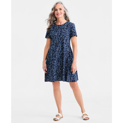 Style & Co Women's Printed Short-Sleeve T-Shirt Dress, Macy's Exclusive
