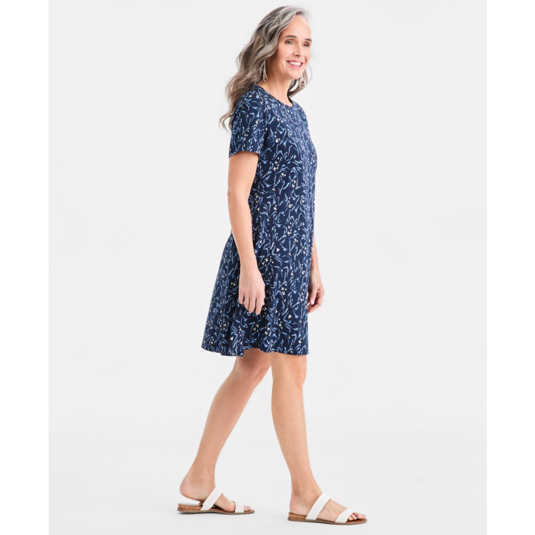 Style & Co Women's Printed Short-Sleeve T-Shirt Dress, Macy's Exclusive
