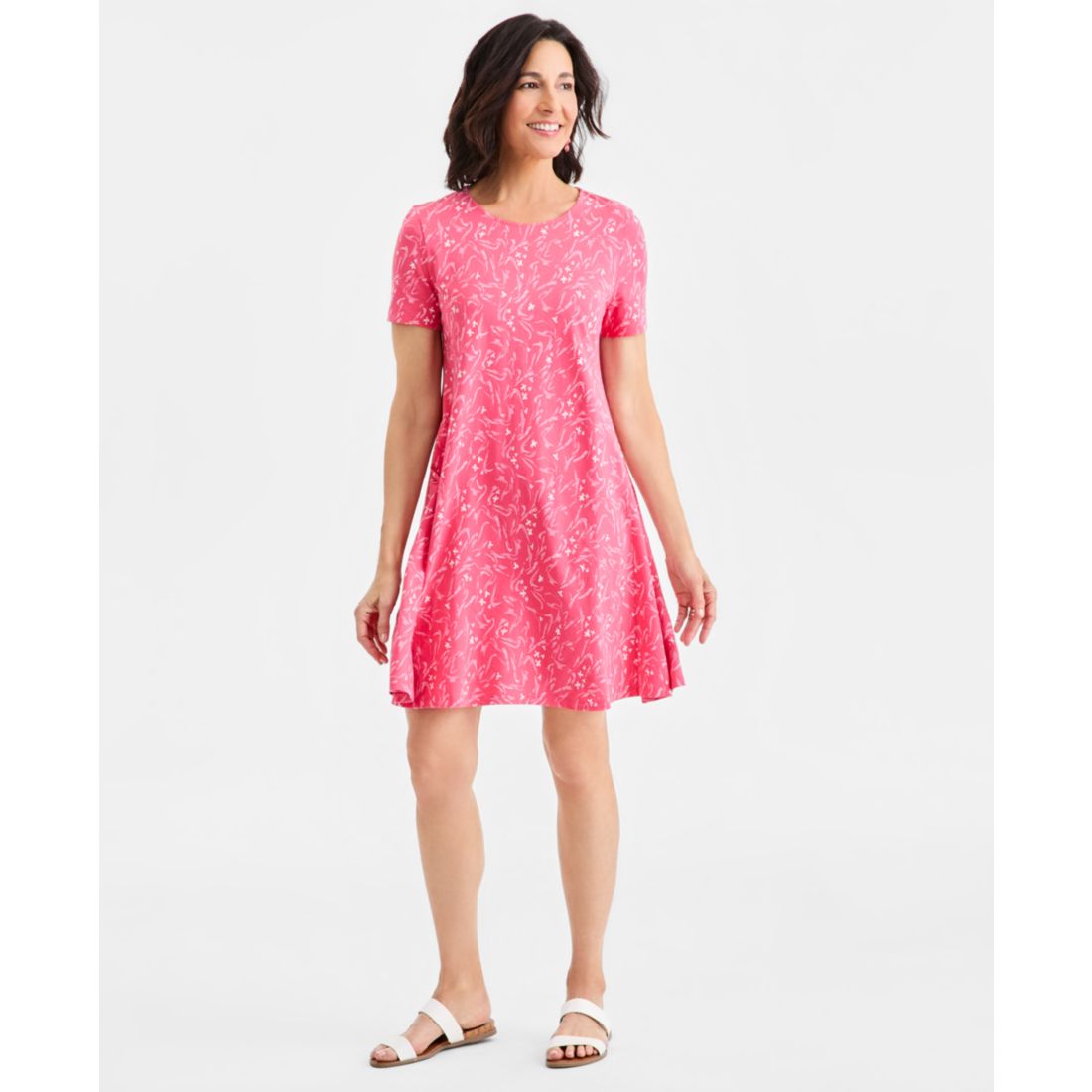Style & Co Women's Printed Short-Sleeve T-Shirt Dress, Macy's Exclusive