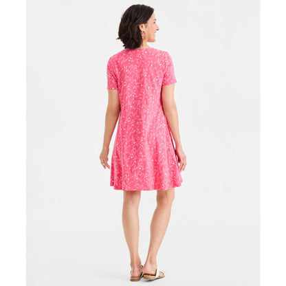 Style & Co Women's Printed Short-Sleeve T-Shirt Dress, Macy's Exclusive