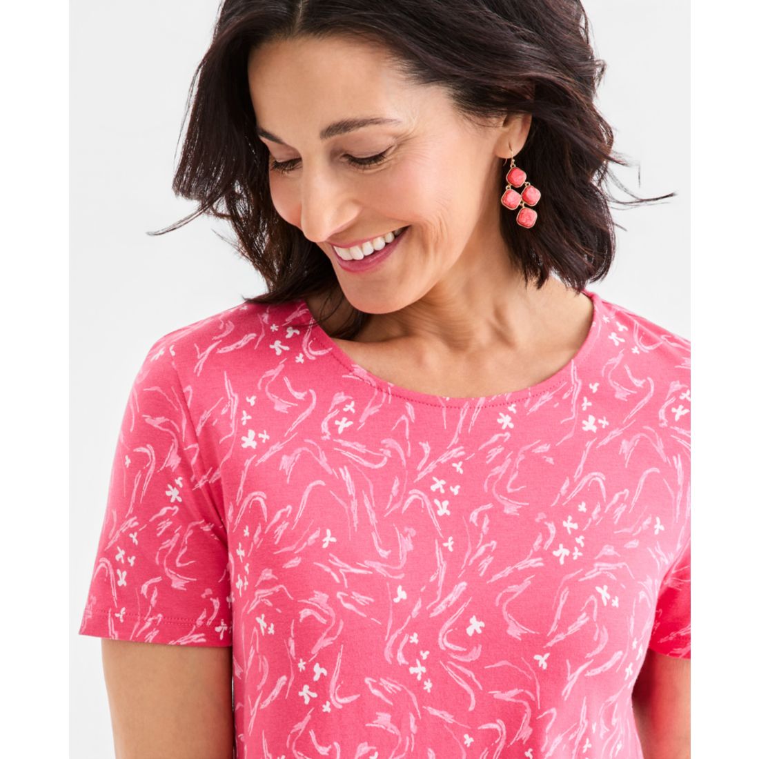 Style & Co Women's Printed Short-Sleeve T-Shirt Dress, Macy's Exclusive