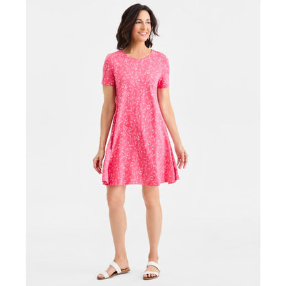 Style & Co Women's Printed Short-Sleeve T-Shirt Dress, Macy's Exclusive