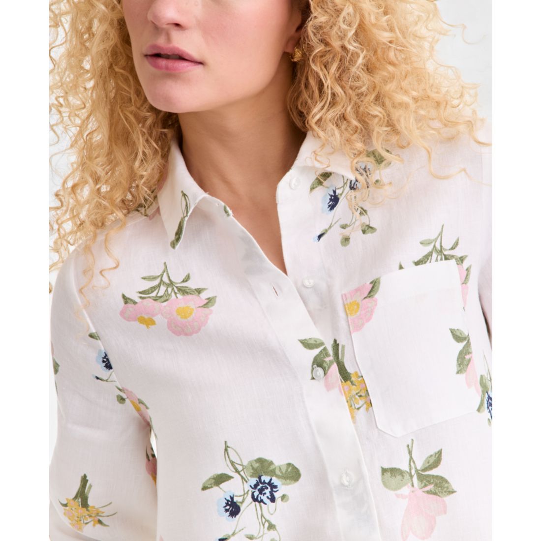 Charter Club Women's 100% Linen Print Button-Front 3/4-Sleeve Dress, Macy's Exclusive