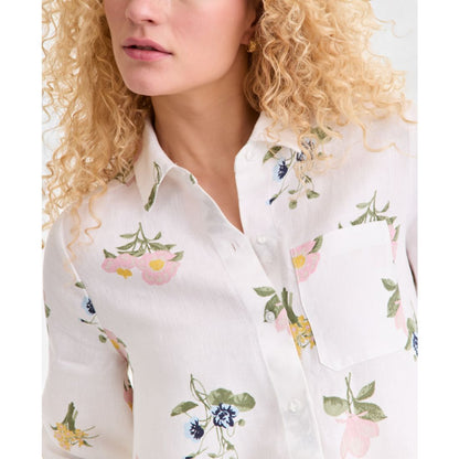 Charter Club Women's 100% Linen Print Button-Front 3/4-Sleeve Dress, Macy's Exclusive