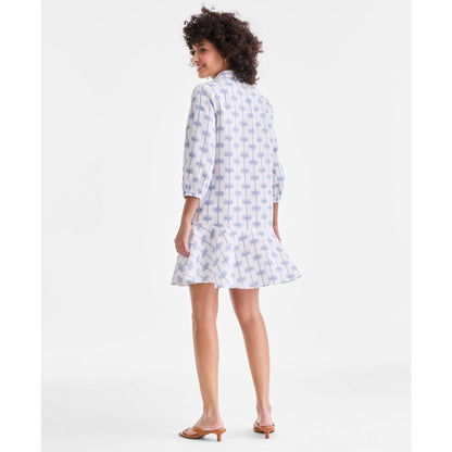 Charter Club Women's 100% Linen Print Button-Front 3/4-Sleeve Dress, Macy's Exclusive