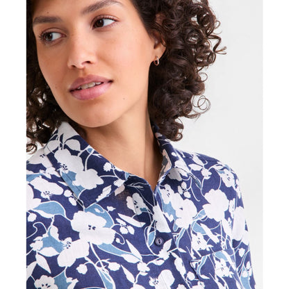 Charter Club Women's 100% Linen Print Button-Front 3/4-Sleeve Dress, Macy's Exclusive