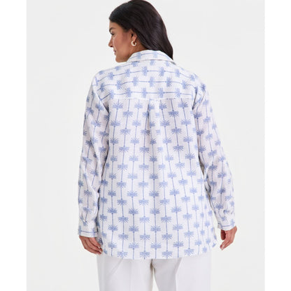 Charter Club Plus Size King Street Palm Roll-Tab Shirt, Macy's Exclusive