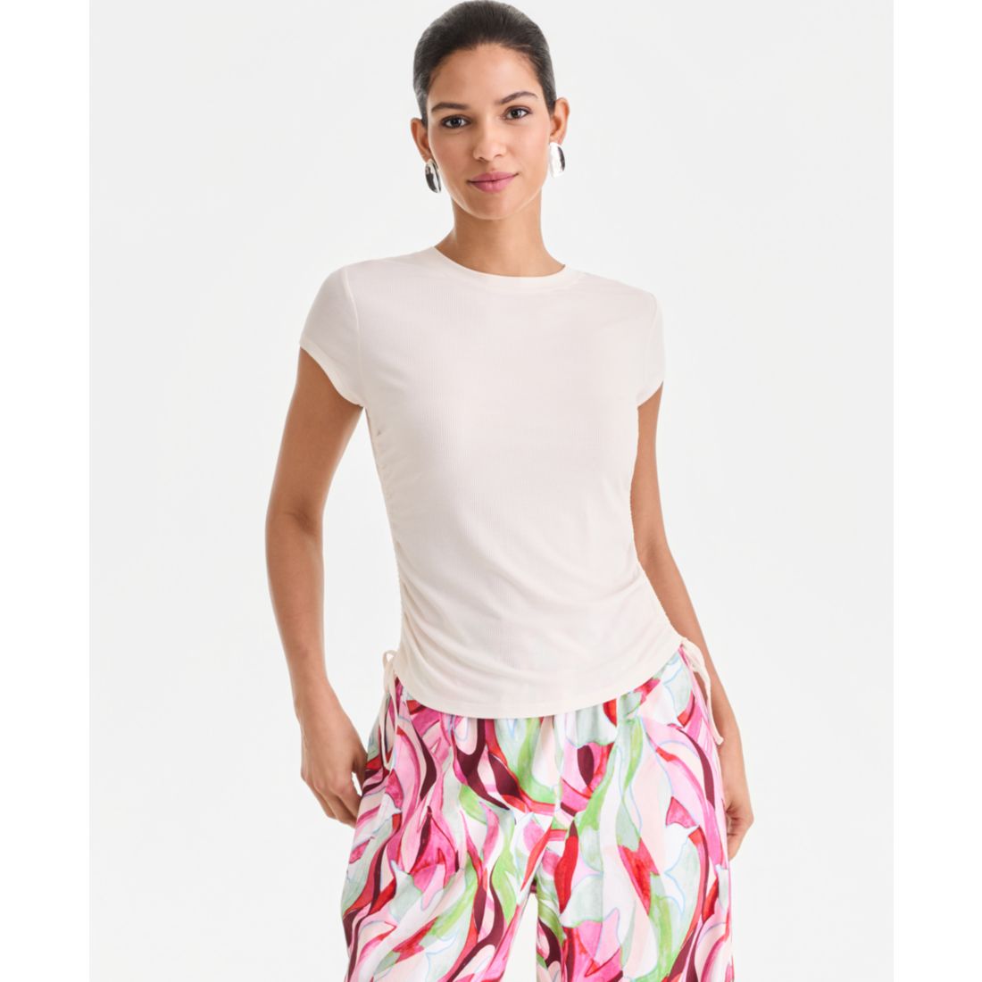 I.n.c. International Concepts Women's Side-Tie T-Shirt, Exclusively at Macy's
