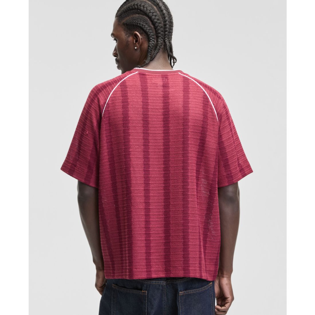 Mode of One Men's Crochet-Stripe Relaxed T-Shirt, Macy's Exclusive
