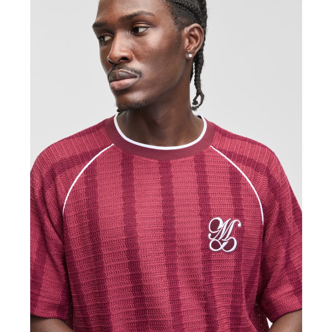 Mode of One Men's Crochet-Stripe Relaxed T-Shirt, Macy's Exclusive