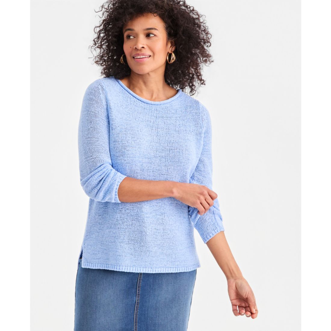 Style & Co Women's Tape Yarn Roll Neck Sweater, Macy's Exclusive