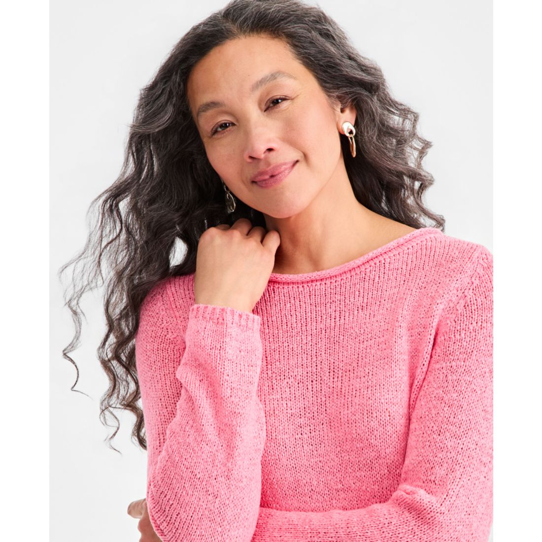 Style & Co Women's Tape Yarn Roll Neck Sweater, Macy's Exclusive