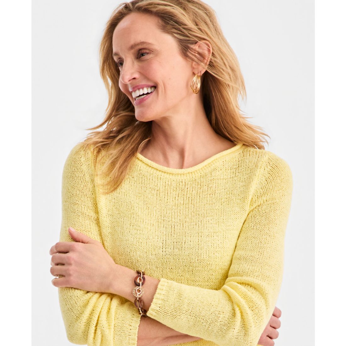 Style & Co Women's Tape Yarn Roll Neck Sweater, Macy's Exclusive