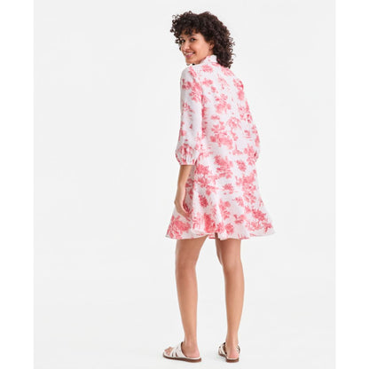 Charter Club Women's 100% Linen Print Button-Front 3/4-Sleeve Dress, Macy's Exclusive