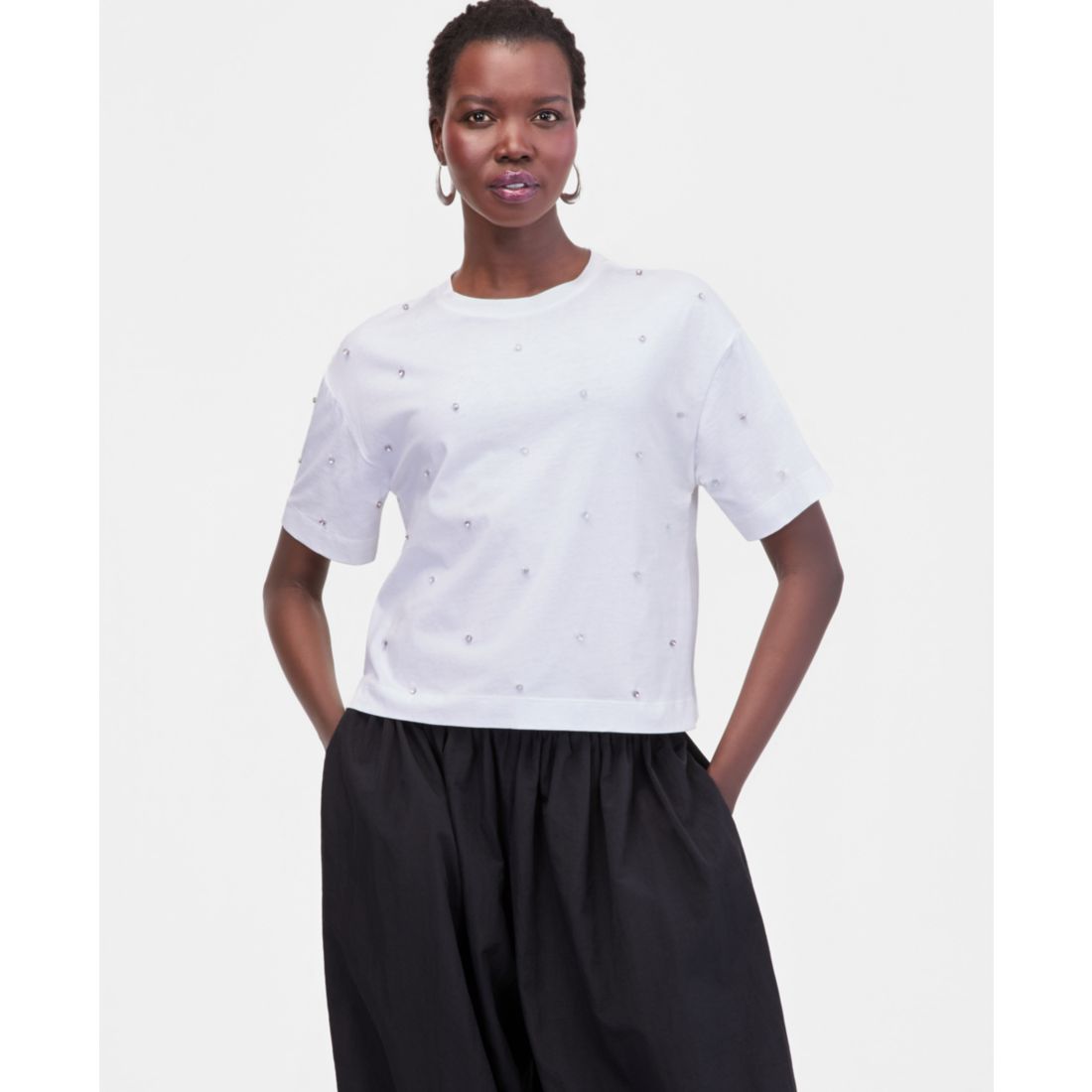 I.n.c. International Concepts Women's Embellished T-Shirt, Macy's Exclusive