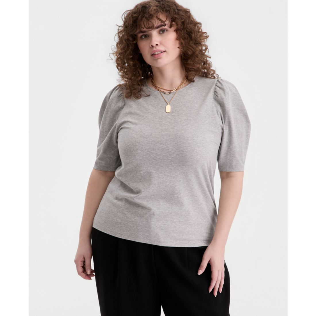 On 34th Trendy Plus Size Puff Sleeve Top, Macy's Exclusive