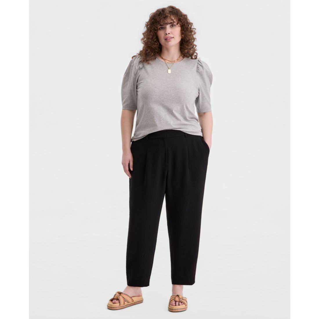 On 34th Trendy Plus Size Puff Sleeve Top, Macy's Exclusive