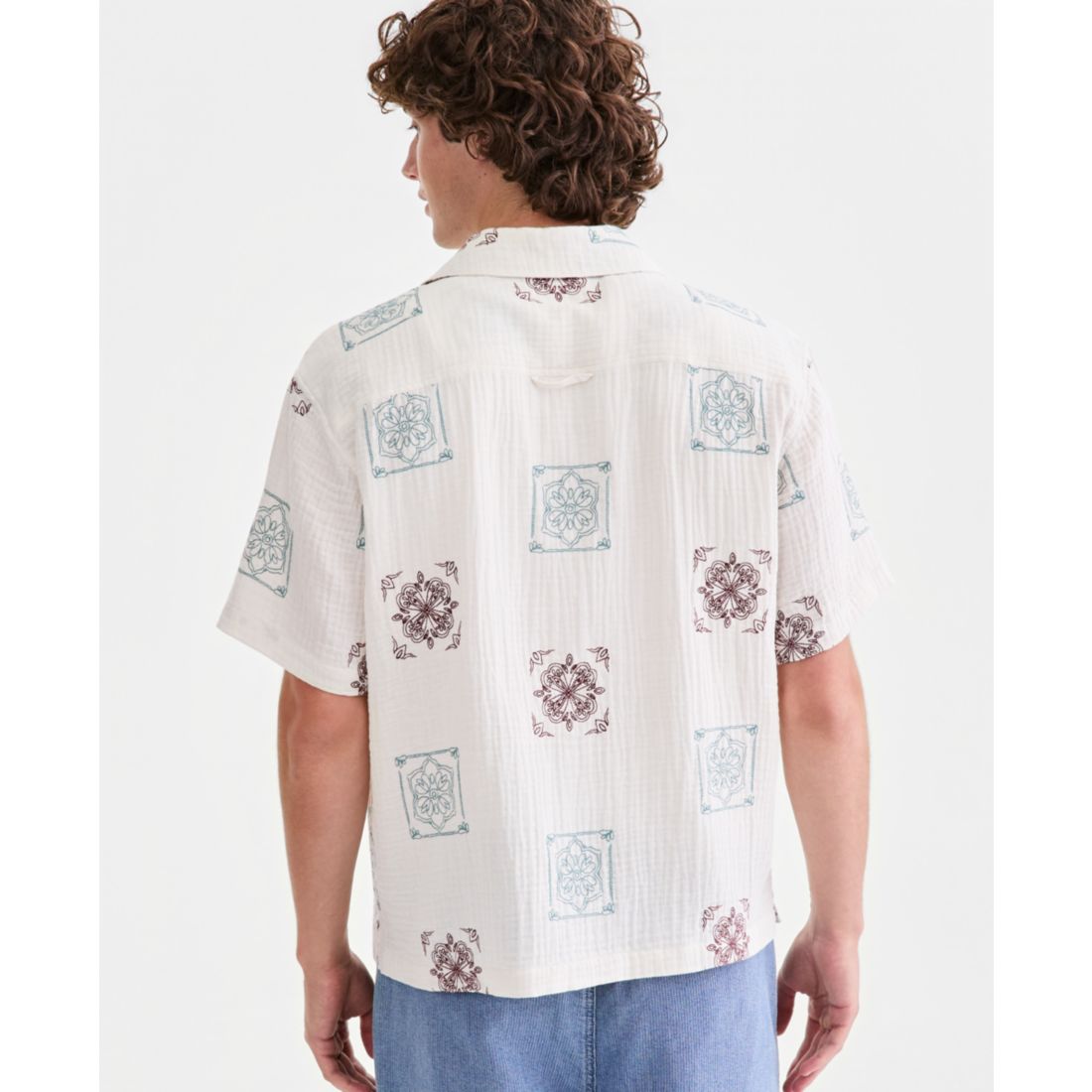 Sun + Stone Men's Cotton Embroidered Relaxed Camp Shirt, Macy's Exclusive